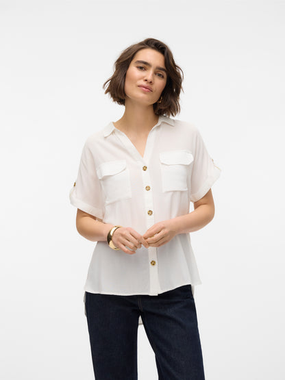 Vero Moda - Camicia - Donna | vmbumpy ss shirt wvn ga noos