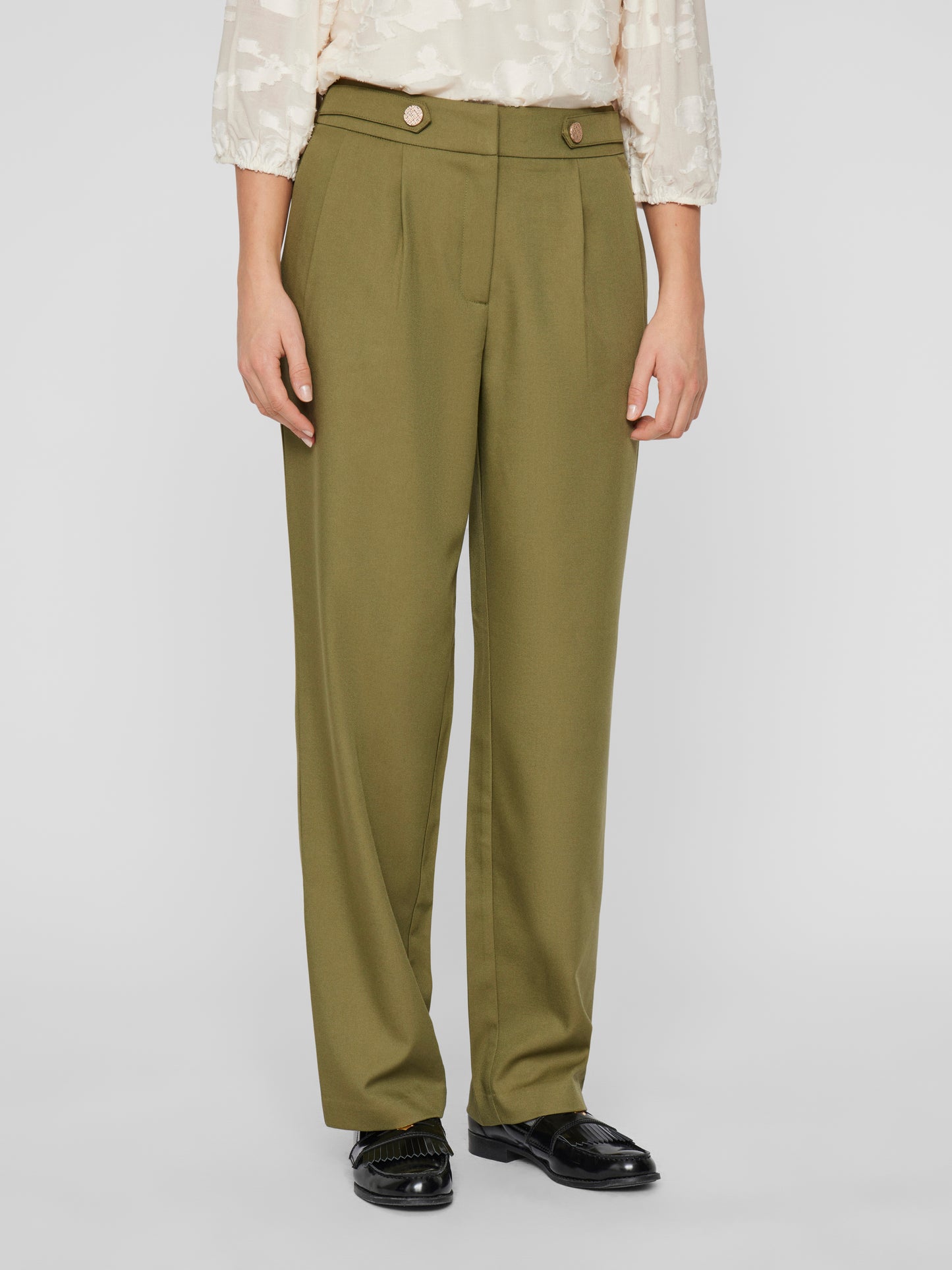 Vila - Pantalone donna | vielina hw button regular fit pants