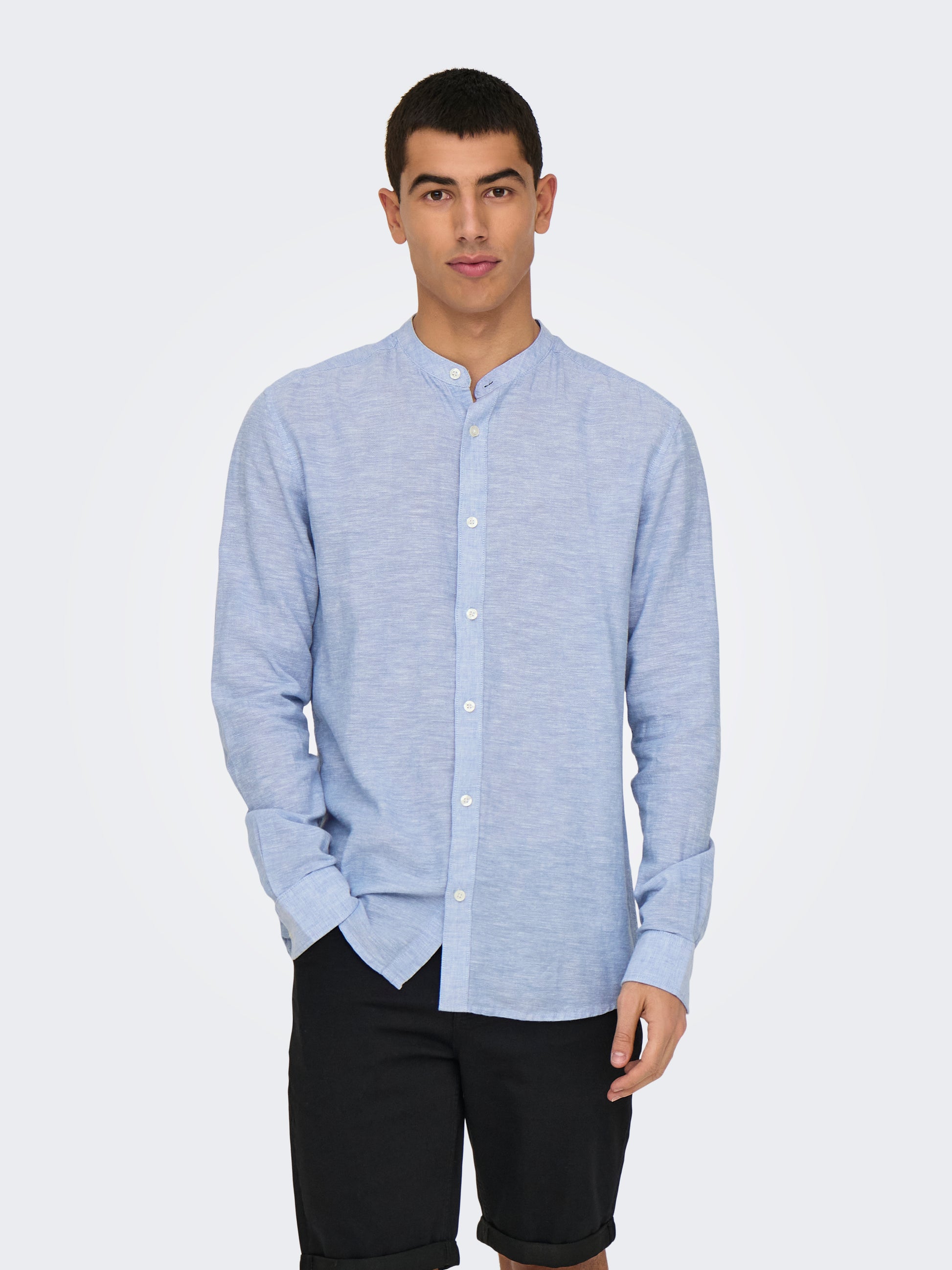 Only & Sons - Uomo - Camicia | onscaiden ls solid linen mao shirt noos