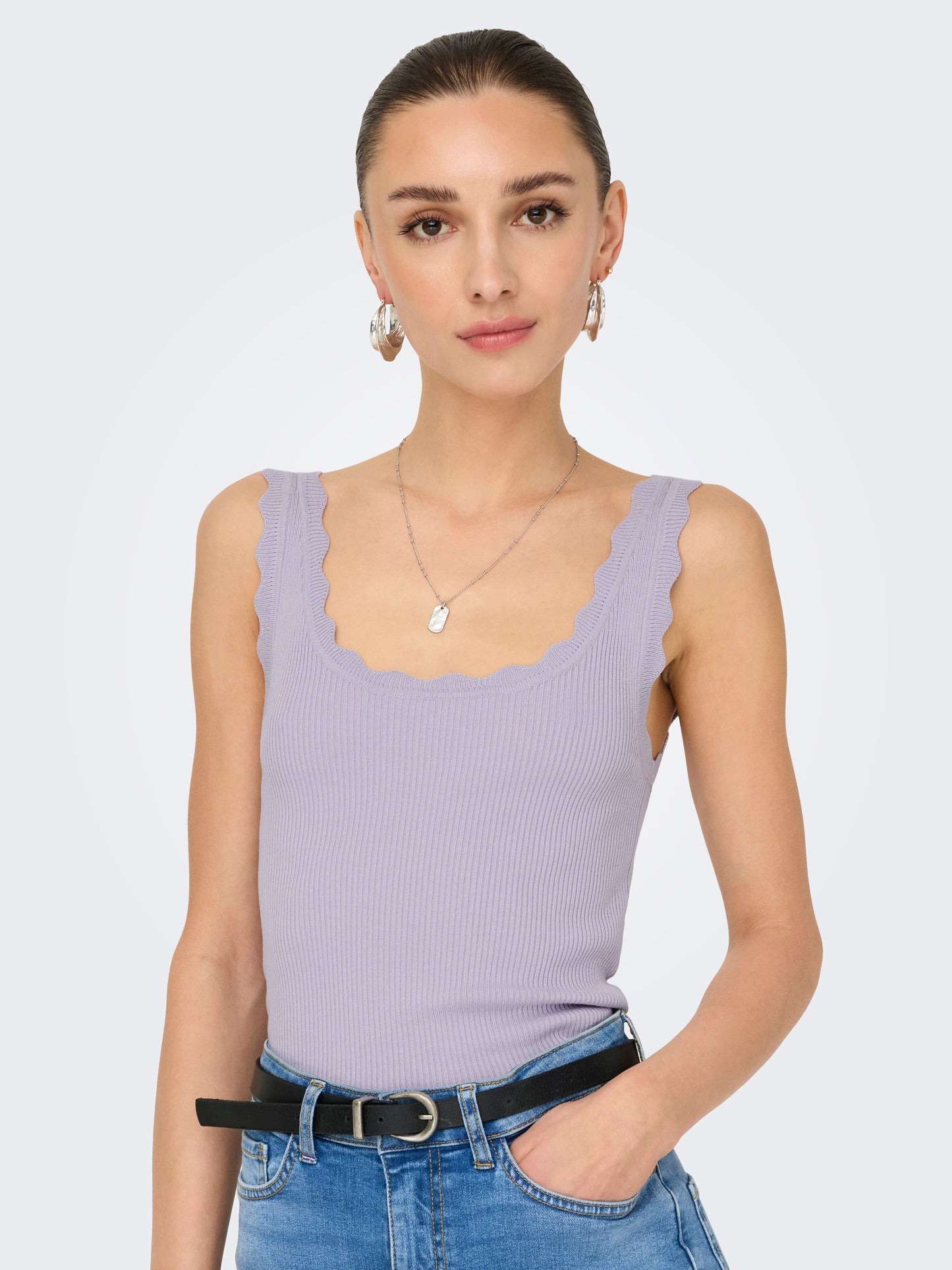 JDY - Canotta - Donna | jdynanna s/l scallop edge top knt noos