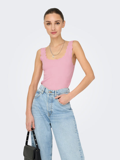 JDY - Canotta - Donna | jdynanna s/l scallop edge top knt noos
