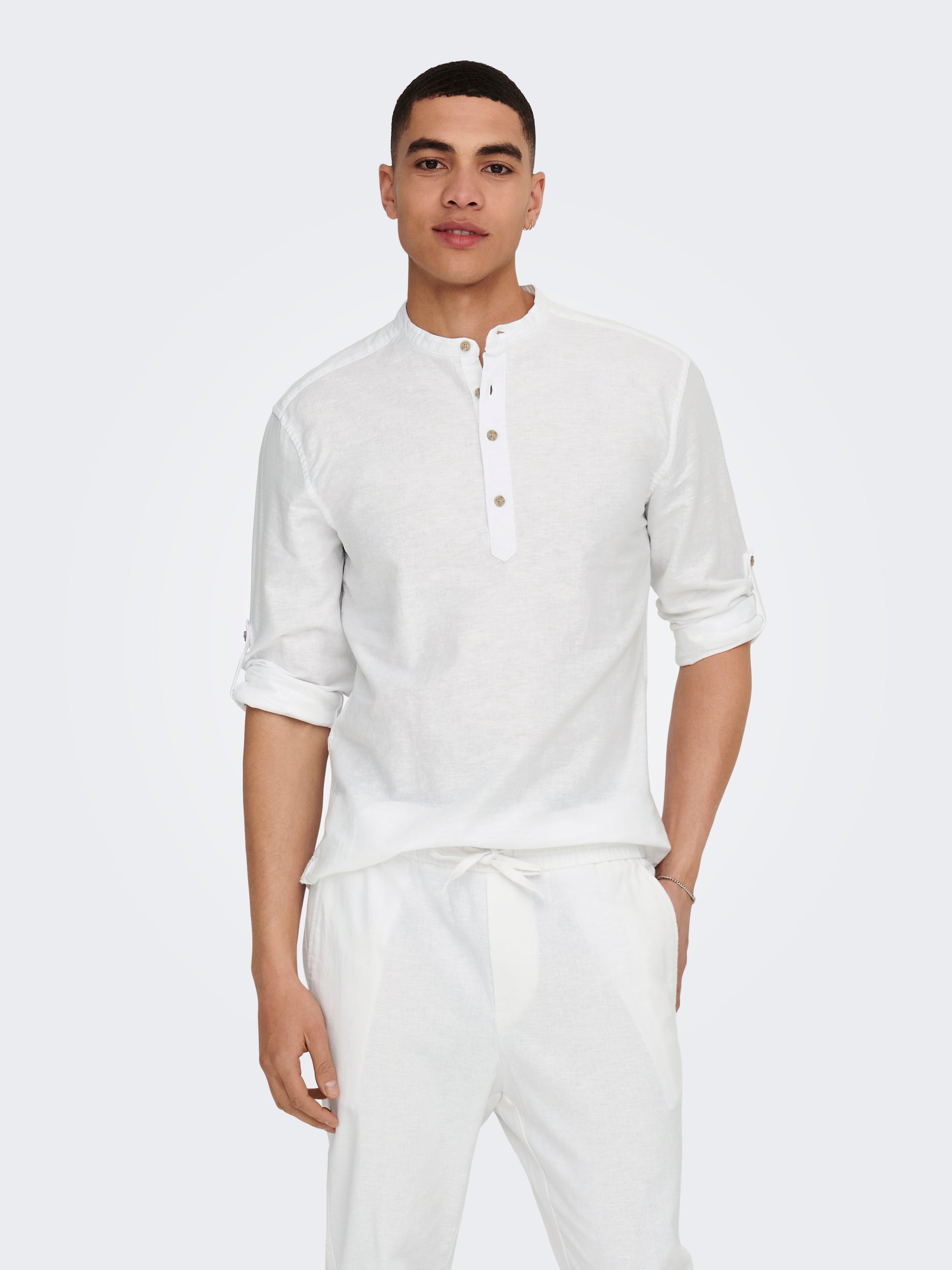 Only&Sons - Uomo - Camicia | onscaiden ls halfplackt linen shirt noos