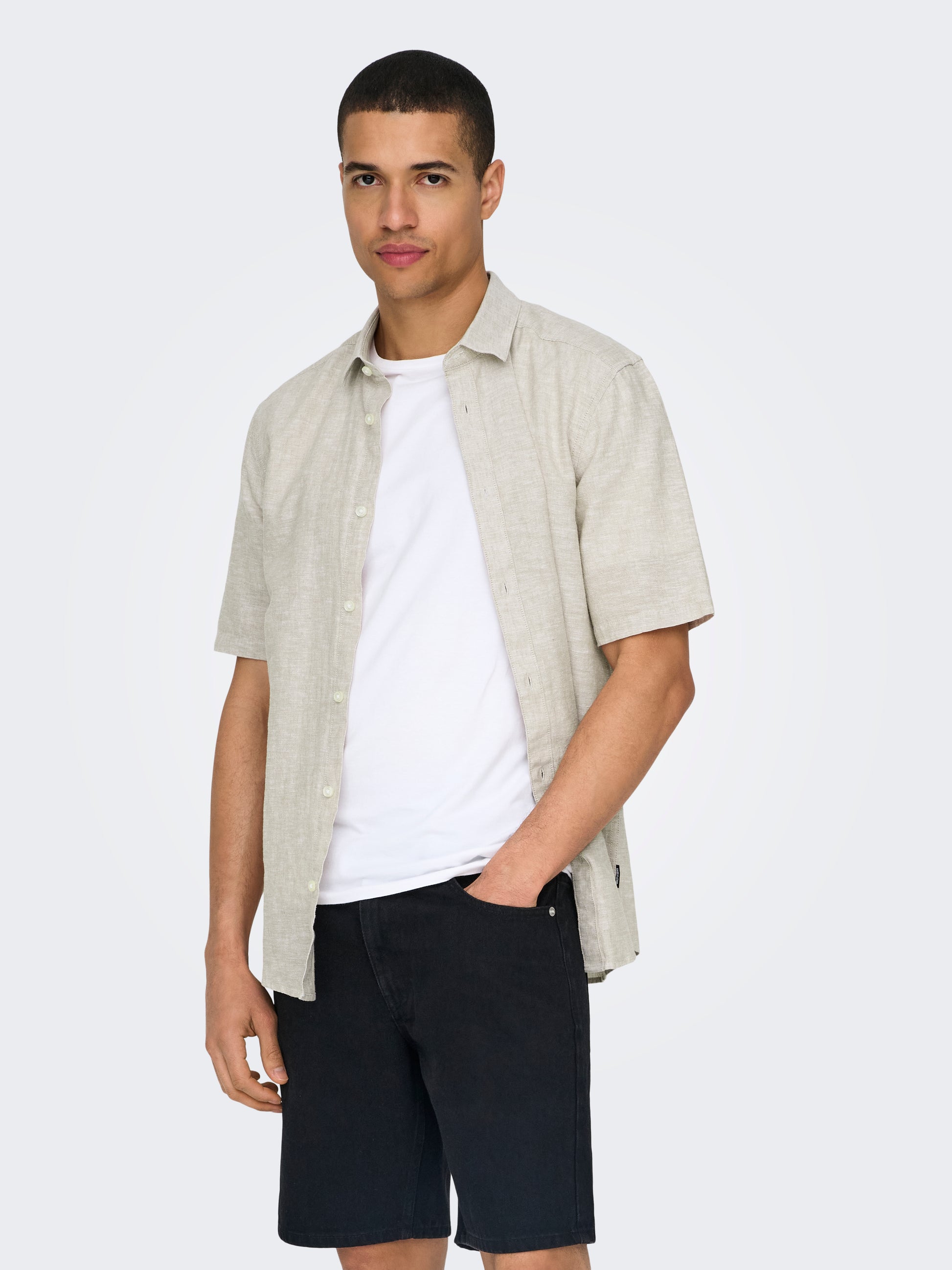ONSCAIDEN SS SOLID LINEN SHIRT NOOS