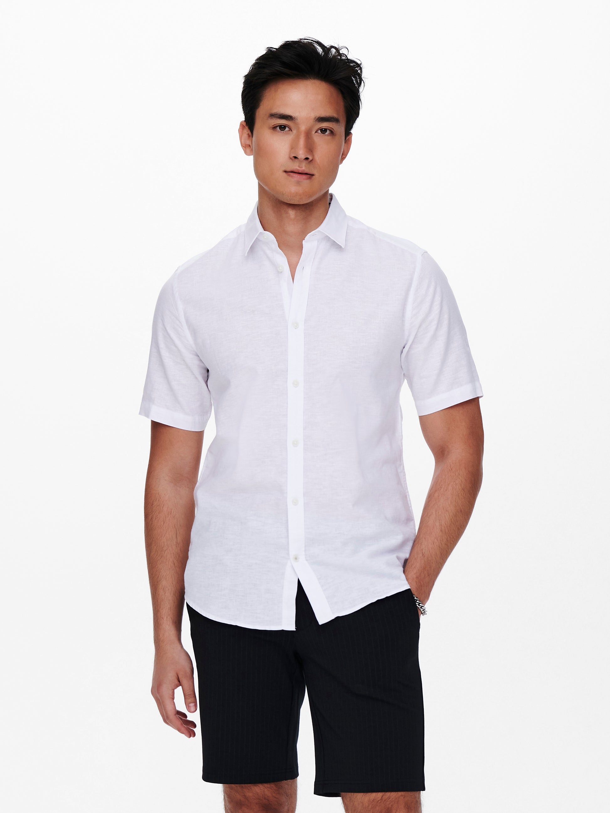 ONSCAIDEN SS SOLID LINEN SHIRT NOOS