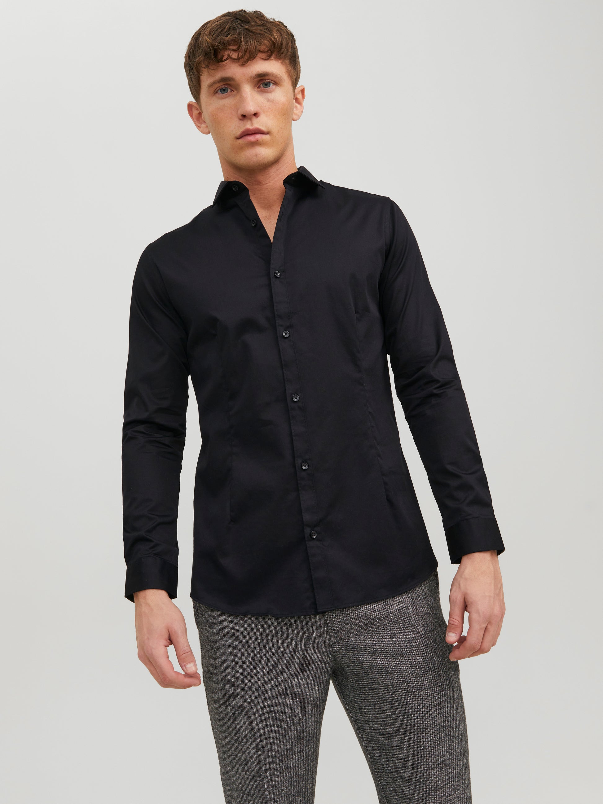 Jack & Jones JJPRPARMA Camicia Uomo Manica Lunga | 98% Cotone 2% Elastan - Vestibilità Slim