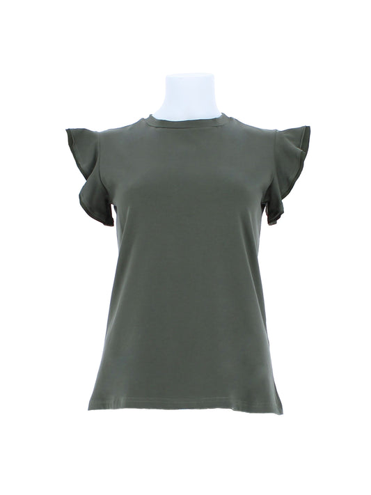 Gaia Più - Maglia con maniche a petalo donna curvy