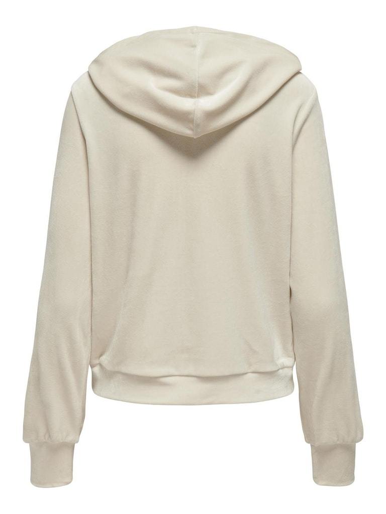 FELPA - ONLY ONLREBEL L/S ZIP STRING HOOD CC SWT