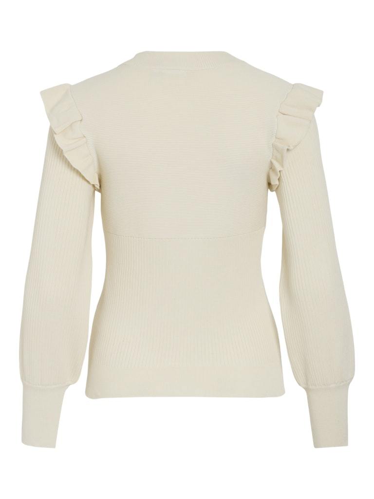 PULLOVER - VILA VINEIRA O-NECK L/S RIB KNIT TOP -  NOOS