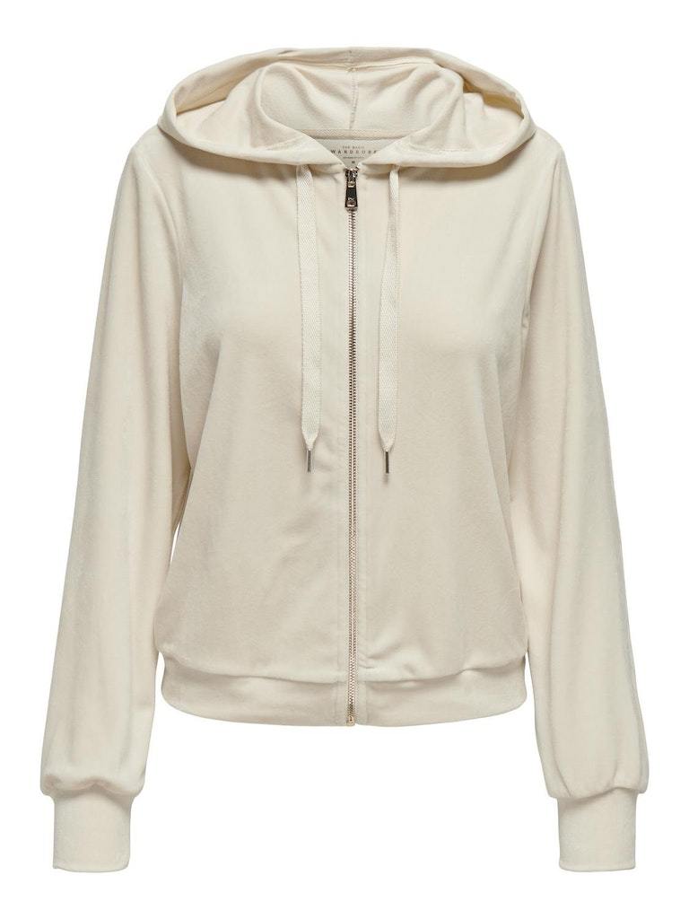 FELPA - ONLY ONLREBEL L/S ZIP STRING HOOD CC SWT