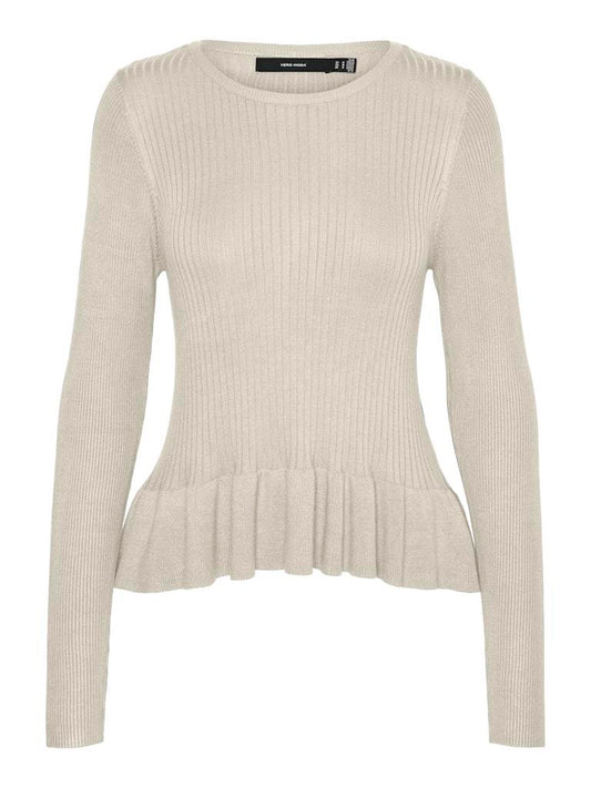 PULLOVER - VERO MODA VMGLORY LS O-NECK PEPLUM PULLOVER GA BO