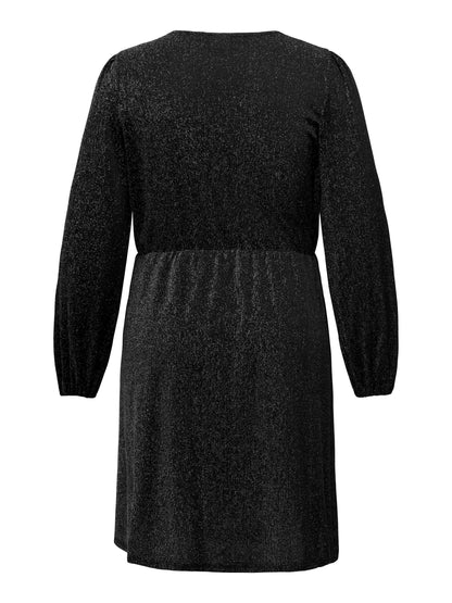 Vestito Corto Carfiesta L/S Vneck Glitter Dress Jrs Only Carmakoma