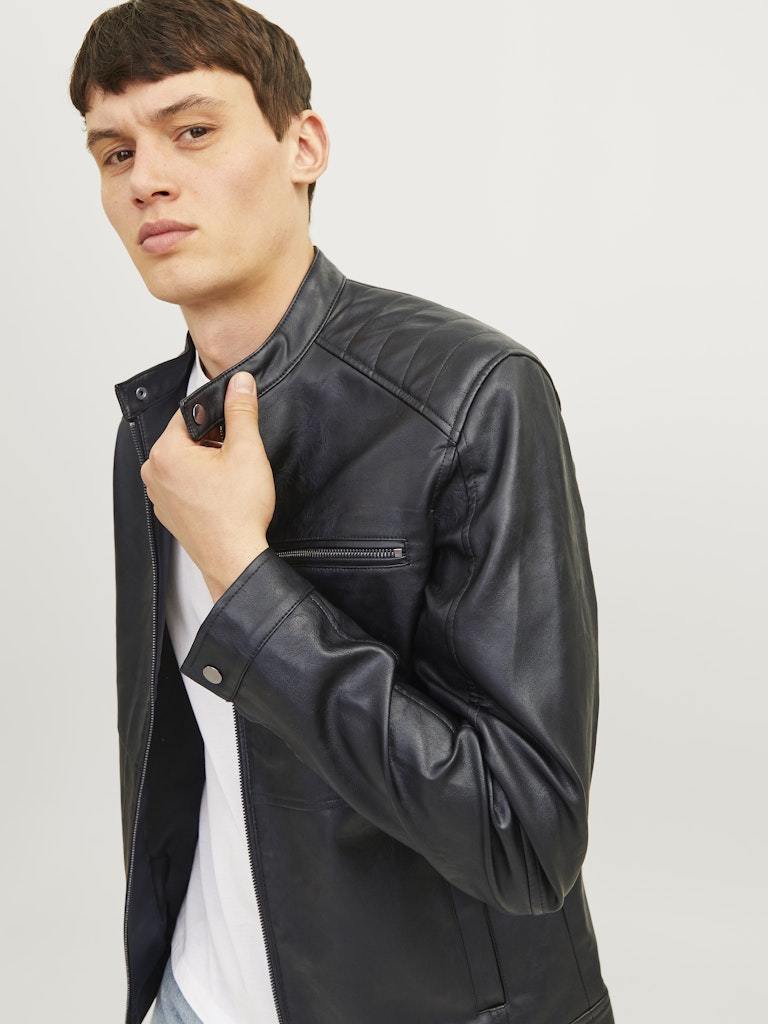 BIKER - JACK&JONES JJEDYLAN PU BIKER JACKET NOOS