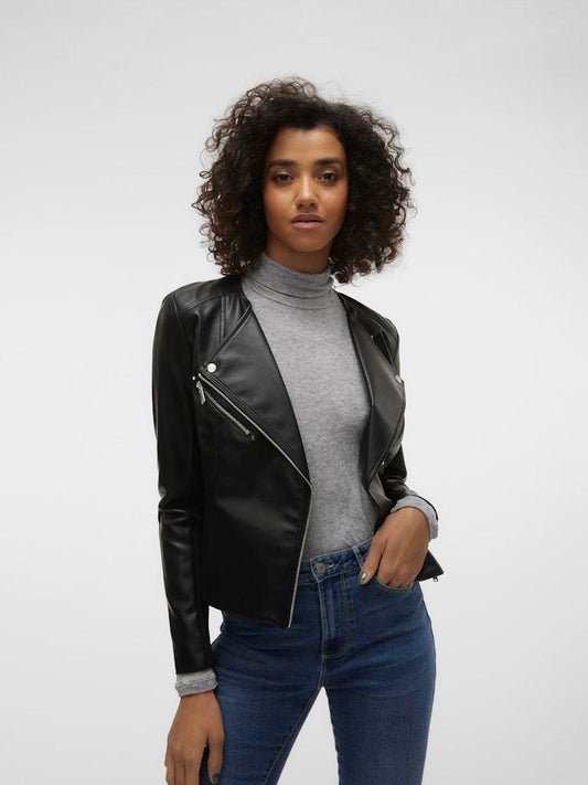 Vero Moda - Giubbino di pelle - Donna | vmriley rio short coated jacket noos
