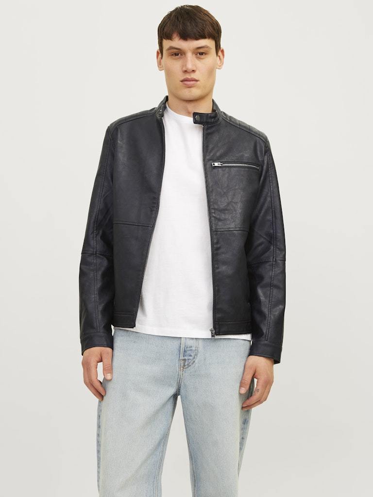 BIKER - JACK&JONES JJEDYLAN PU BIKER JACKET NOOS