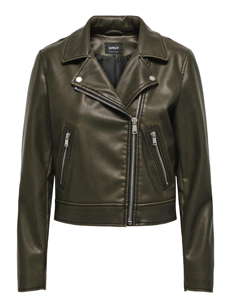 BIKER - ONLY ONLRIA WASHED FAUX LEATHER BIKER OTW