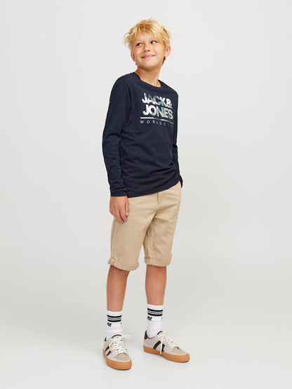 T-SHIRT - JJJUNIOR JJLUKE TEE LS CREW NECK MNI