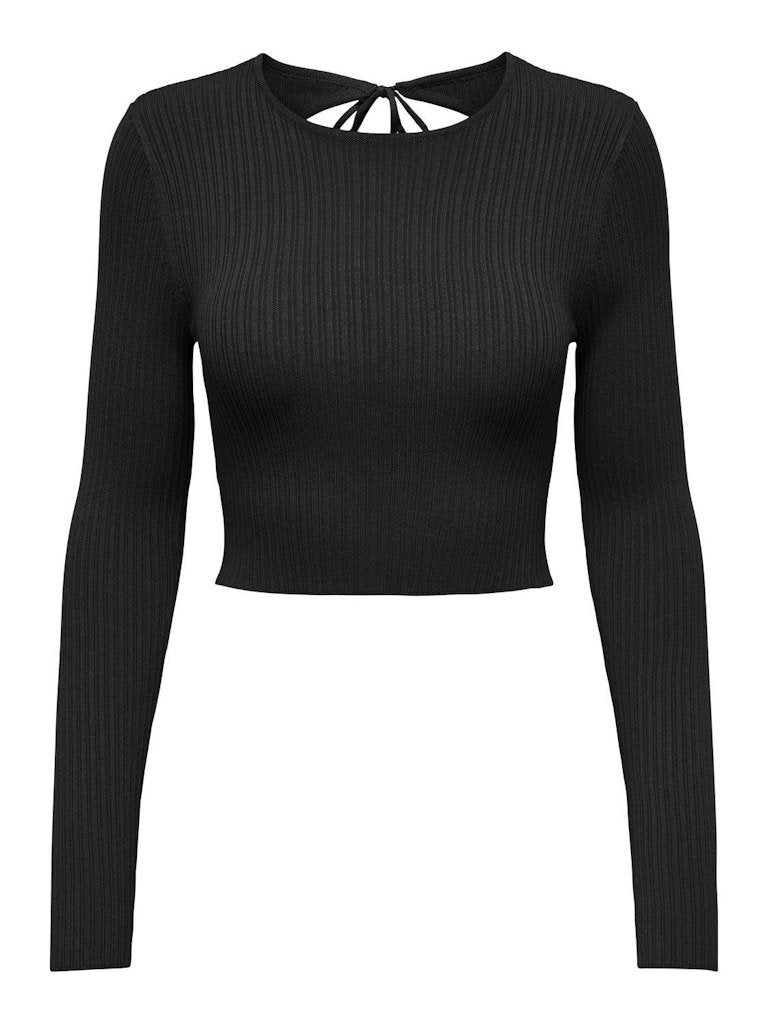 Pullover - Only Onlmeddi Ls Crop Backdetail Oneck Cc Knt