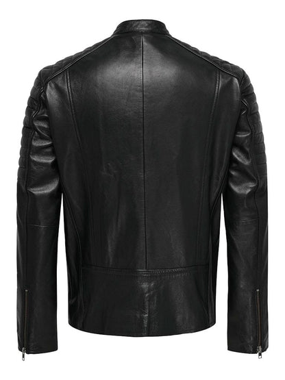 BIKER - ONLY & SONS ONSMAXSOE LEATHER JACKET OTW NOOS