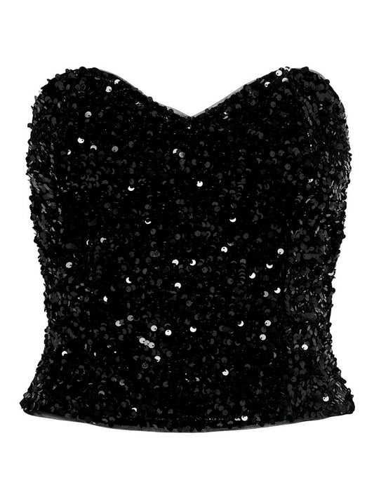 TOP - ONLY ONLCONFIDENCE SEQUINS HEART TOP JRS