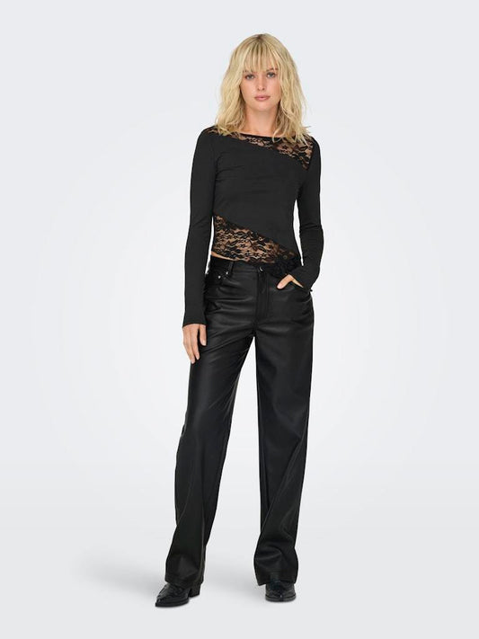 Only - Pantalone - Donna | onlkiri hw str faux leather pnt