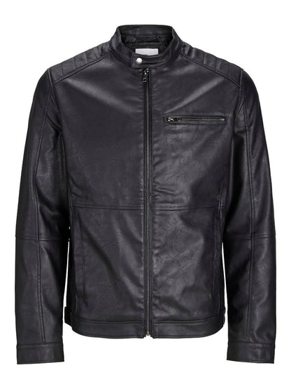 BIKER - JACK&JONES JJEDYLAN PU BIKER JACKET NOOS