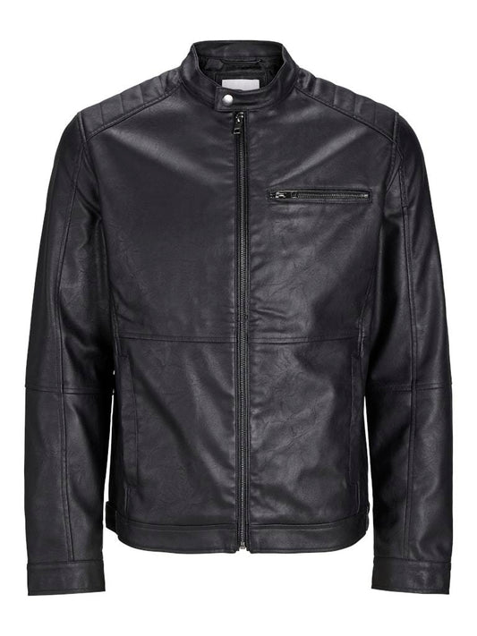 BIKER - JACK&JONES JJEDYLAN PU BIKER JACKET NOOS