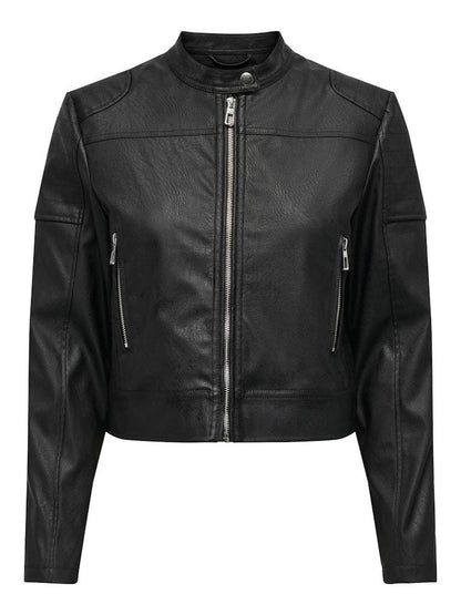 BIKER - ONLY ONLAMIA FAUX LEATHER MOTO JACKET CC OTW