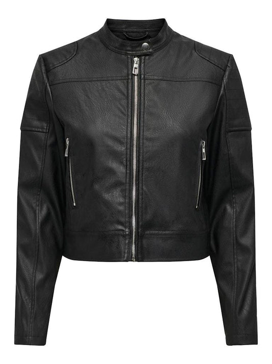 BIKER - ONLY ONLAMIA FAUX LEATHER MOTO JACKET CC OTW