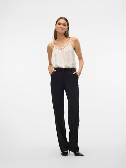 PANTALONE - VERO MODA VMMAYA MW STRAIGHT SOLID PANT NOOS