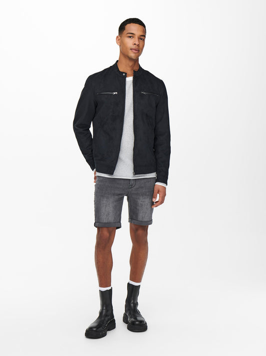Only & Sons - Giubbotto Biker - Uomo | willow fake suede jacket otw noos