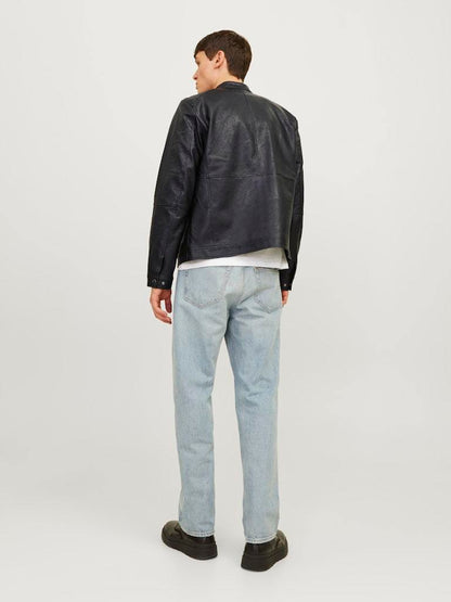 BIKER - JACK&JONES JJEDYLAN PU BIKER JACKET NOOS