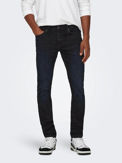 JEANS - ONLY & SONS ONSLOOM SLIM B. BLACK 6921 MAT DNM NOOS