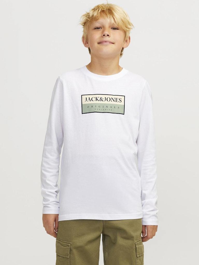 T-SHIRT - JJJUNIOR JORFREDERIKSBERG BOX SCRIPT TEE LS JNR