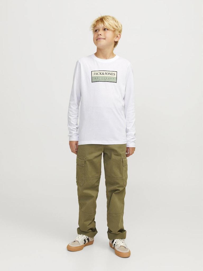 T-SHIRT - JJJUNIOR JORFREDERIKSBERG BOX SCRIPT TEE LS JNR