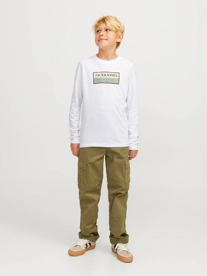 T-SHIRT - JJJUNIOR JORFREDERIKSBERG BOX SCRIPT TEE LS JNR