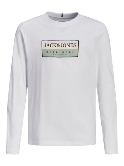 T-SHIRT - JJJUNIOR JORFREDERIKSBERG BOX SCRIPT TEE LS JNR