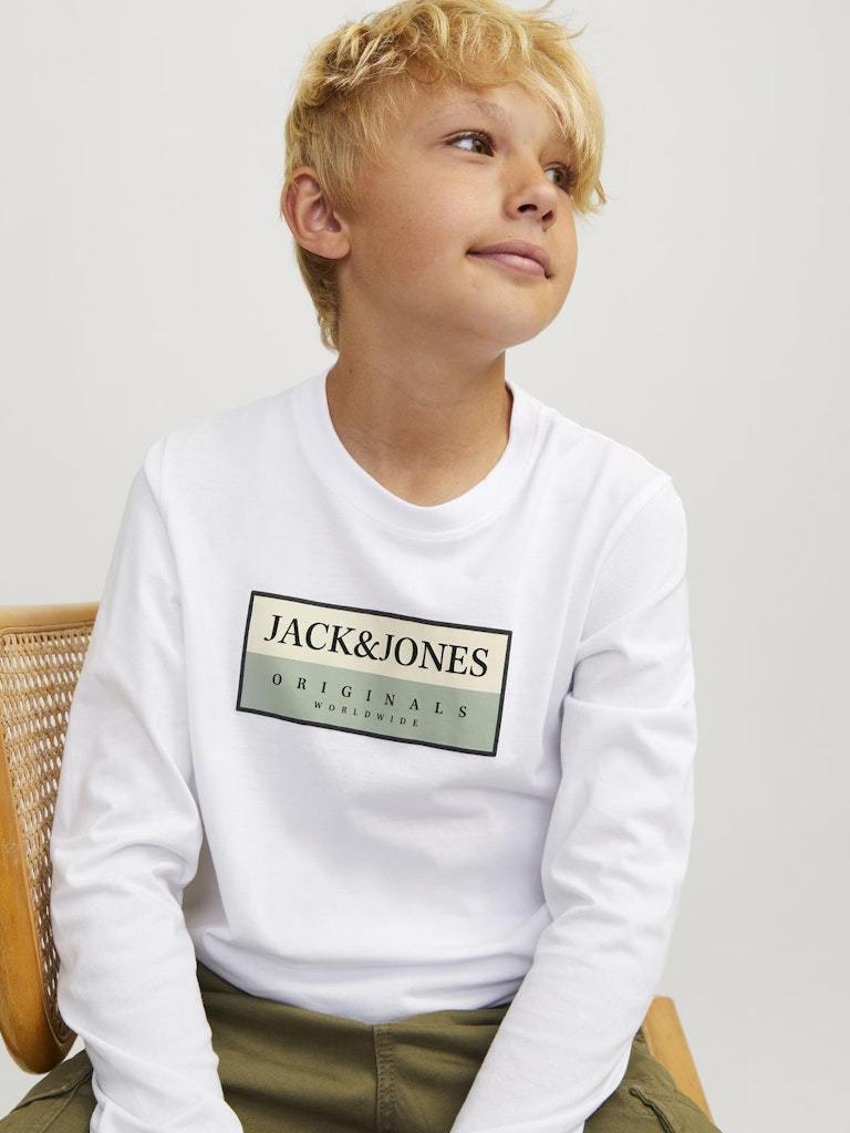 T-SHIRT - JJJUNIOR JORFREDERIKSBERG BOX SCRIPT TEE LS JNR