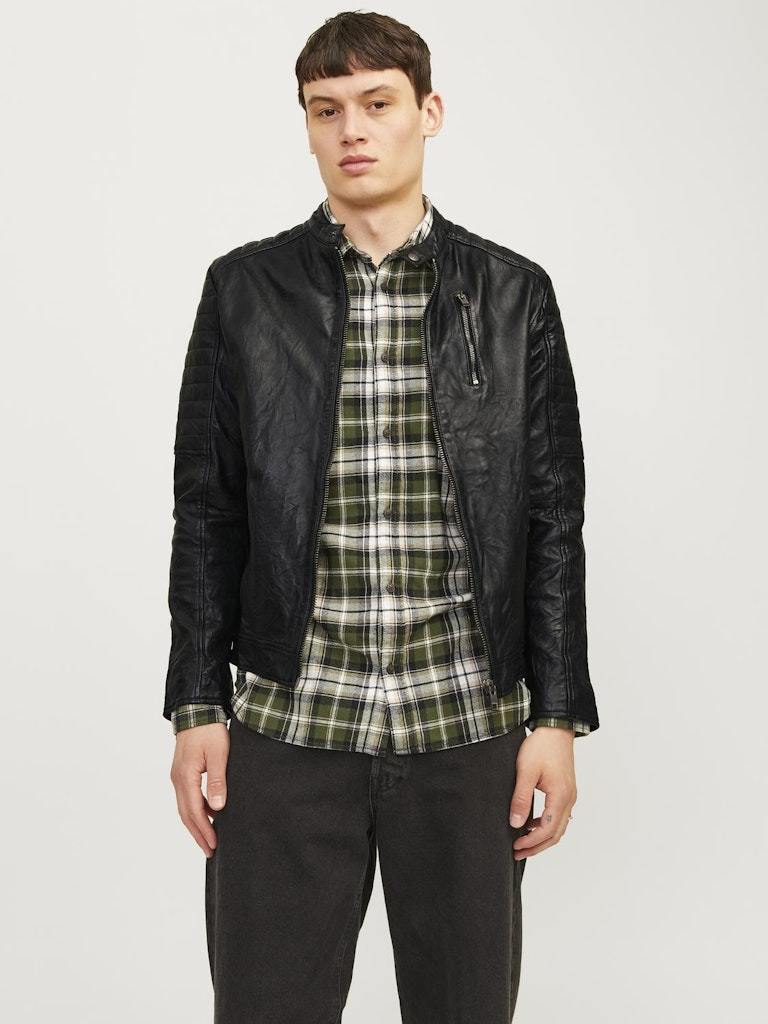 BIKER - JACK&JONES JJERICHARD LEATHER JACKET NOOS