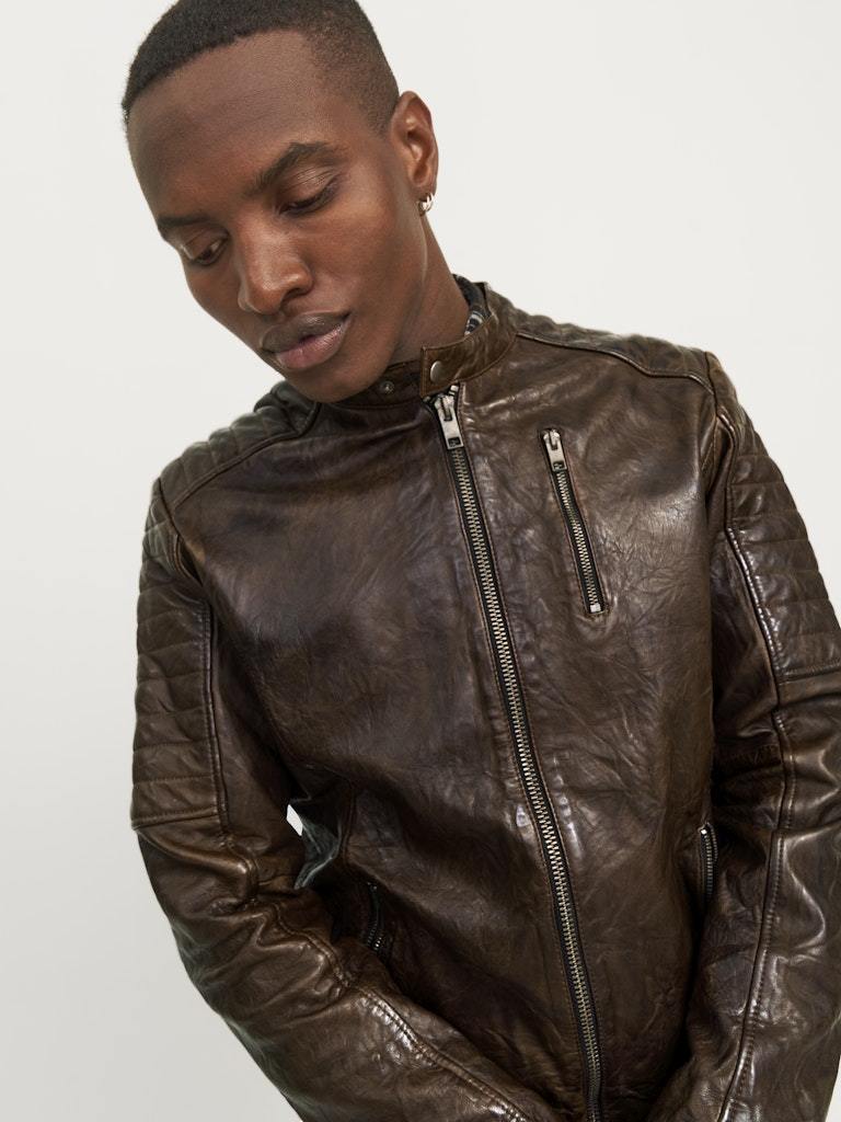 BIKER - JACK&JONES JJERICHARD LEATHER JACKET NOOS