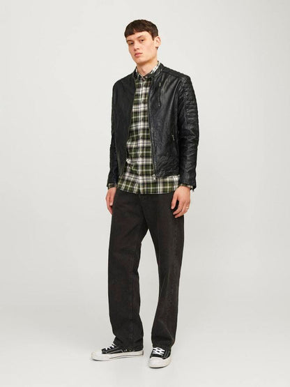 BIKER - JACK&JONES JJERICHARD LEATHER JACKET NOOS