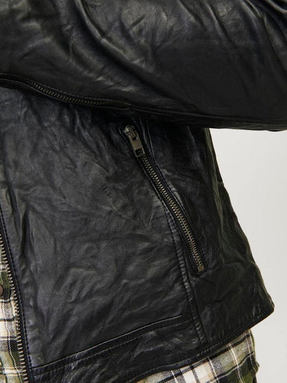 BIKER - JACK&JONES JJERICHARD LEATHER JACKET NOOS