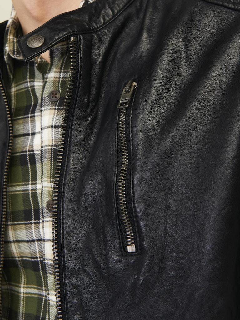 BIKER - JACK&JONES JJERICHARD LEATHER JACKET NOOS