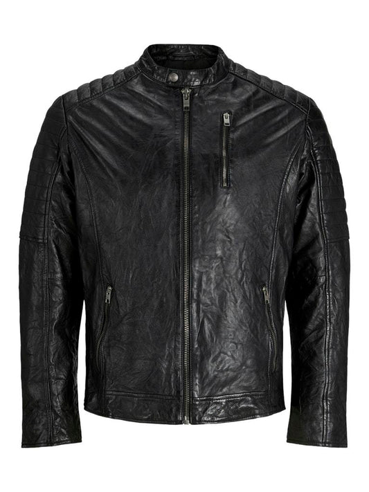 BIKER - JACK&JONES JJERICHARD LEATHER JACKET NOOS