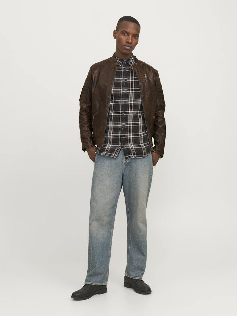 BIKER - JACK&JONES JJERICHARD LEATHER JACKET NOOS