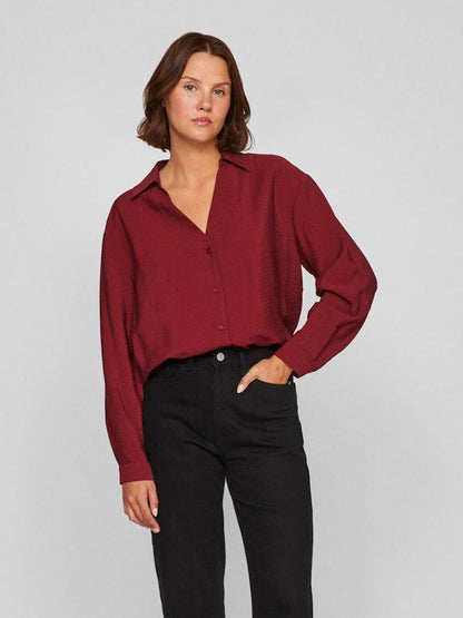 CAMICIA - VILA VIDOMIRA V-NECK L/S SHIRT - NOOS