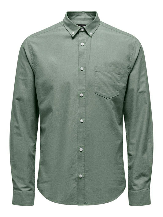 CAMICIA - ONLY & SONS ONSALVARO SLIM LS OXFORD SHIRT NOOS