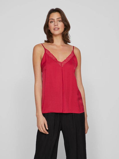 TOP - VILA VICAVA V-NECK LACE SINGLET- NOOS