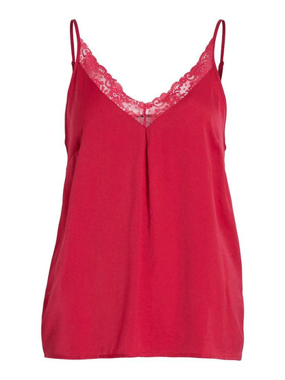 TOP - VILA VICAVA V-NECK LACE SINGLET- NOOS