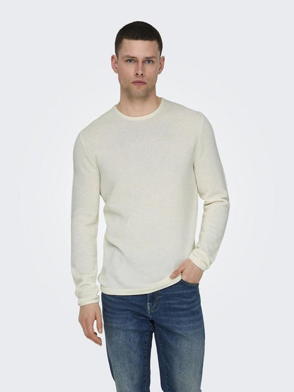 Pullover - Only & Sons Onspanter Reg 12 Struc Crew Knit Noos