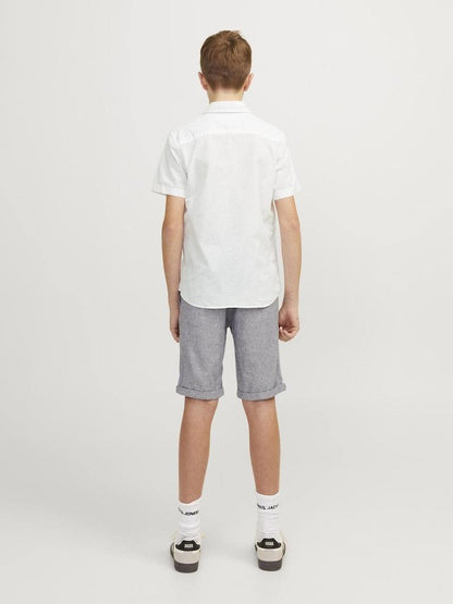 CAMICIA - JJJUNIOR JJELINEN BLEND SHIRT SS SN JNR